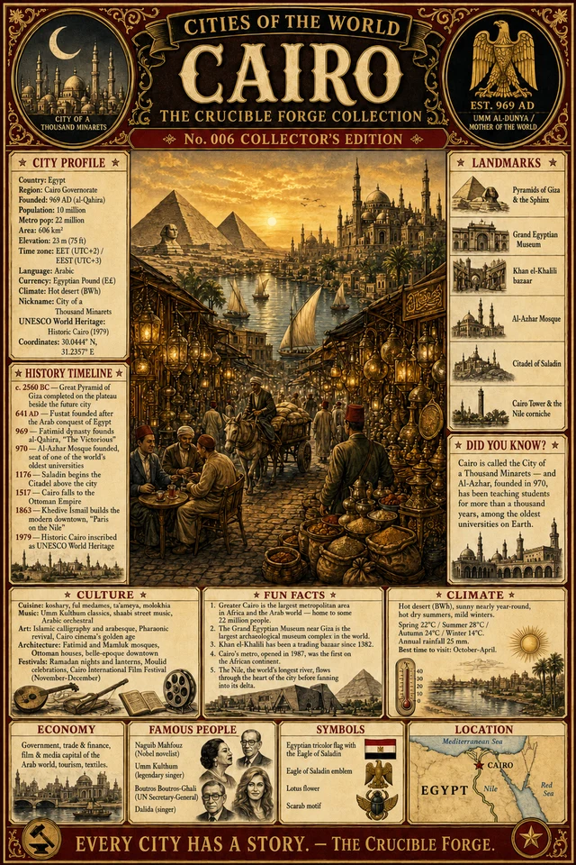 Cities of the World No. 006: Cairo, the City of a Thousand Minarets.