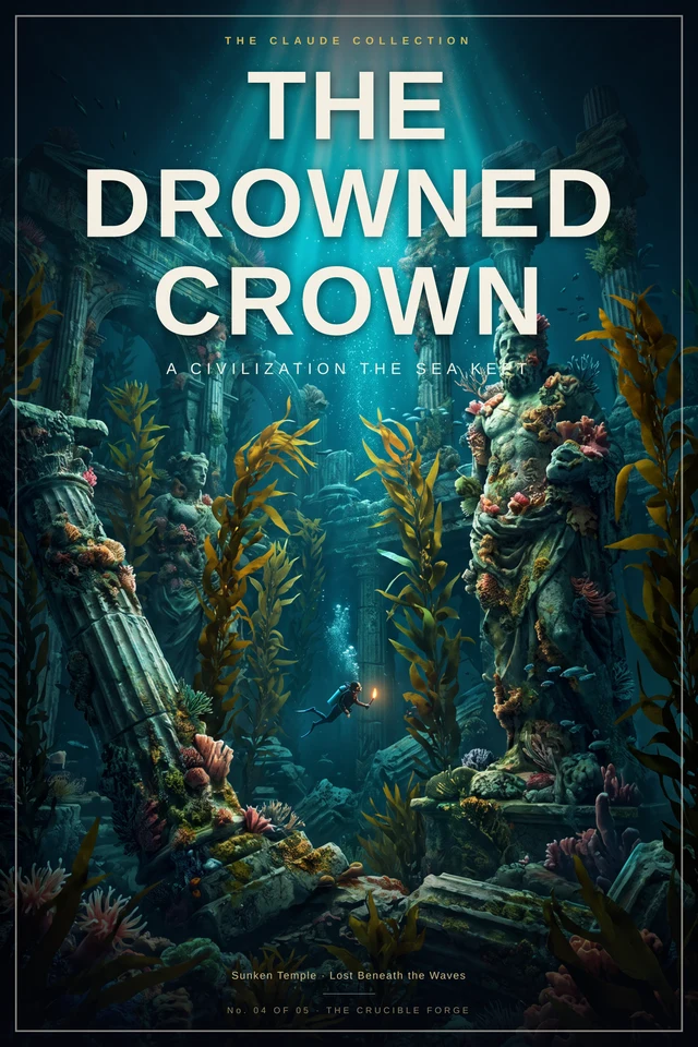 The Claude Collection No. 4: The Drowned Crown, a sunken temple lost beneath the waves.